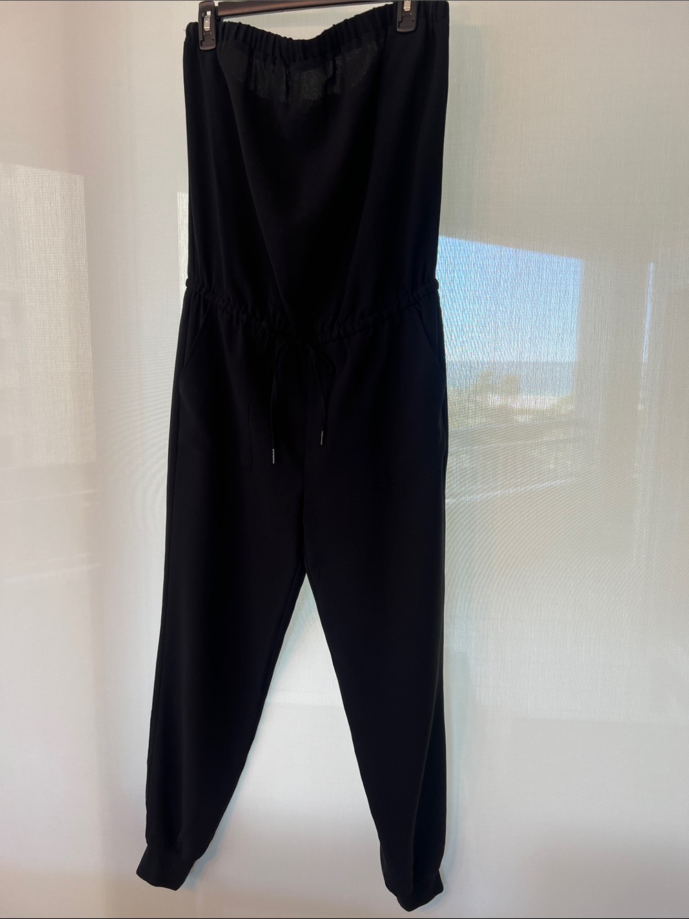Joie Black Strapless Drawstring Jumpsuit